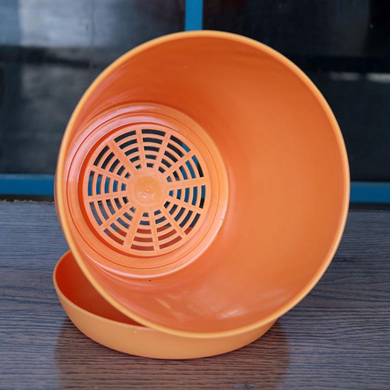 5-teiliger Blumentopf, bunt, langlebig, Kunstharz, Blumentopf, glänzend, Pflanzgefäß, Dekoration für Zuhause und Garten, mit Untertasse, Abflusslöchern