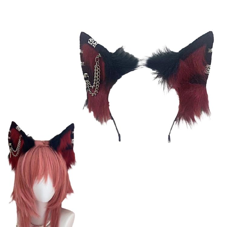 Realistic Plush Wolf Ear Headband Woman Girls Masquerade Photography Headband