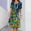 Summer Elegant and Beautiful Short-sleeved Dress Women Harajuku Blouse Holiday Clothing Fashion Loose Round Neck Ladies Dress