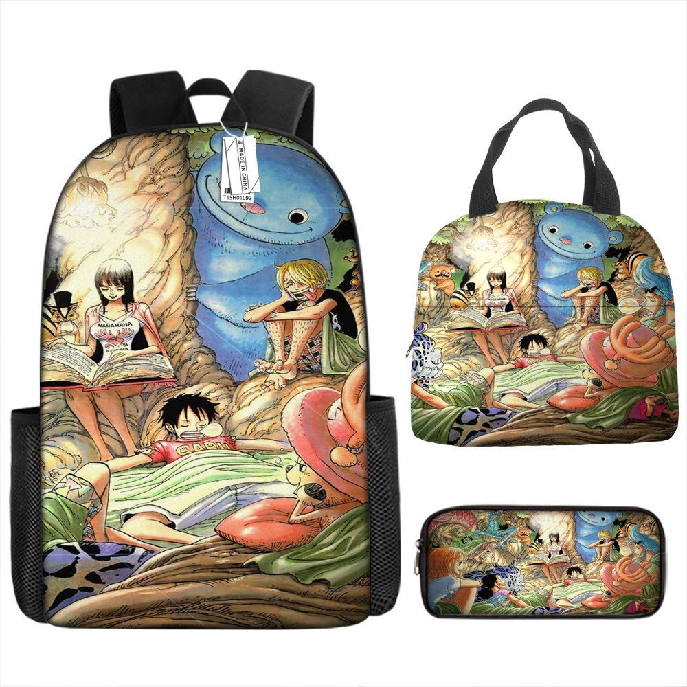 ONE PIECE Luffy One Piece Schoolbag Campus Primary School Students Nautical King Backpack Lightweight Large Capacity Computer Bag