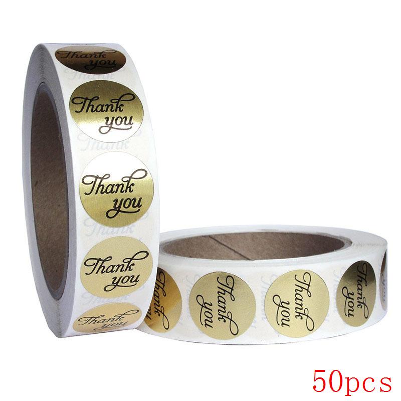 "Thank You " Stickers Round Gold Seal Labels 50-500Pcs Labels Stickers Scrapbooking For Package Stationery Sticker