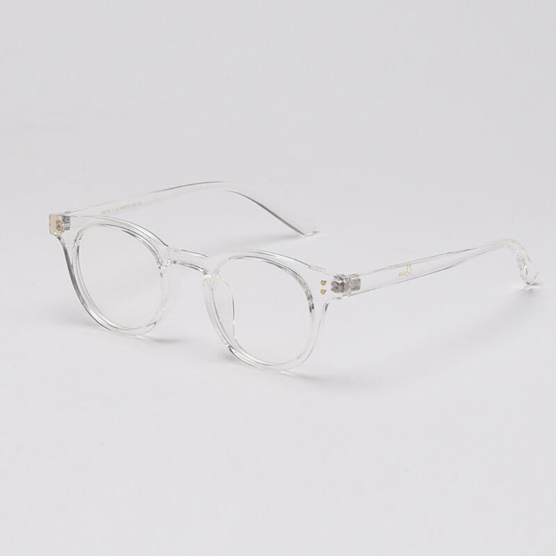 SBKA Icon-C02 Transparent Round Horn-Rimmed Glasses (Blue Light Blocking)