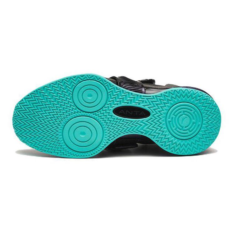 Anta Kids Air Cushion Mesh Non-Slip Shock Absorbing Wear-Resistant Breathable Casual Shoes Kids Sneakers Black Green 312241110-5