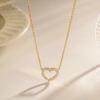 New Korean Heart Shaped Zircon Necklace Pendant Temperament Clavicle Chain for Women Birthday Party Jewelry Gifts