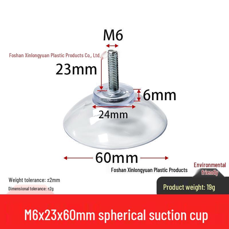 M4-M8 Transparente PVC-Saugnapf mit Gewindestange