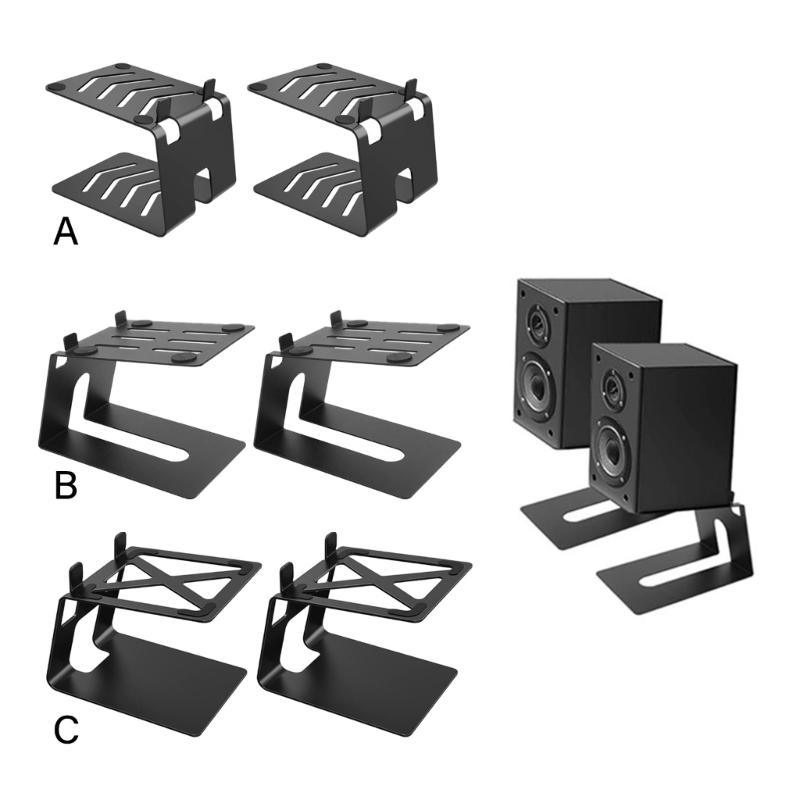 Desktop Speaker Stands With Reinforced Metal Base Stability For Enhances Audios Equipment Protections Space Efficiency