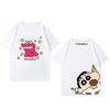 2026 Summer Comic Form Crayon Shinchan Image 100 Cotton Printed Oversize Casual Tshirt Adult Children Parentchild Top Y2k