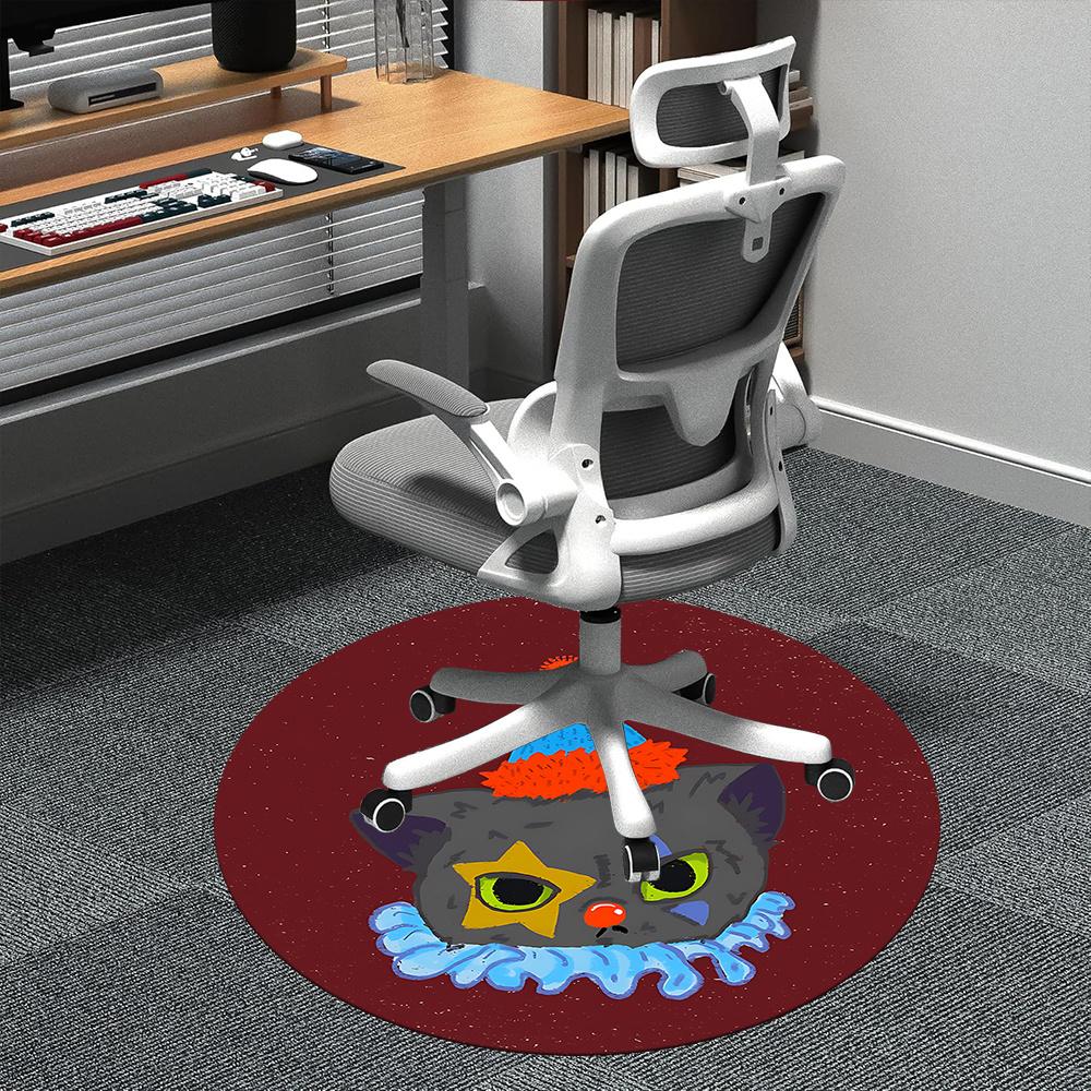 

1pc Cat Party Office Round Area Rug, Indoor Mat Suitable ForOffice, Under Office Chairs Bedroom Living Room Home Decor, Room Deco u35 80cm by 80cm