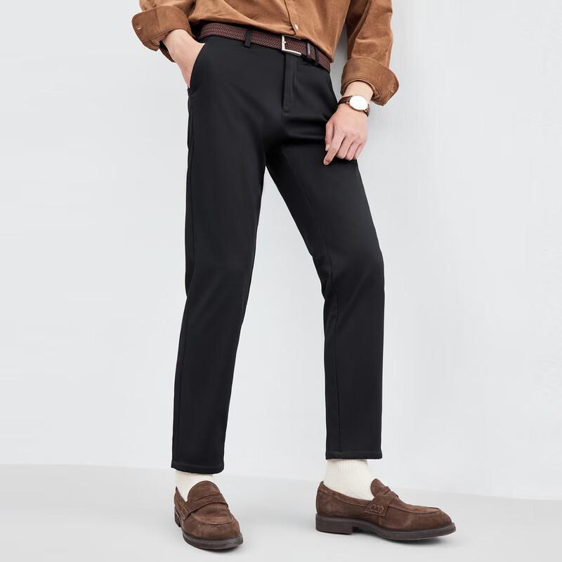 Septwolves Men's Winter Fleece-Lined Straight Casual Pants