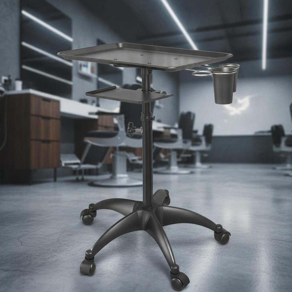 Hair Salon Trolley 2-Tier Tray Cart Easy to Clean for Hairdressers