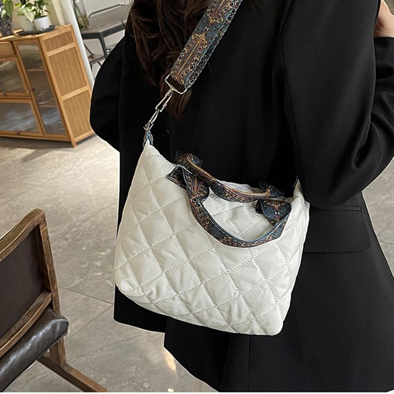 Prošívaná kabelka s horním uchem, kabelka přes rameno, velkokapacitní, kosočtvercový vzor, jednobarevná, vintage crossbody kabelka pro ženy do práce