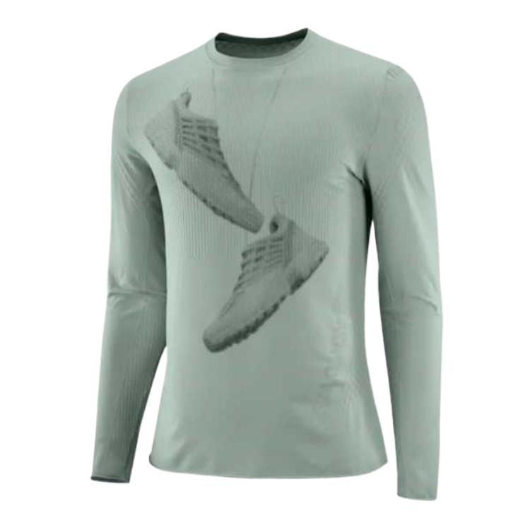 

SALOMON Мягкая Удобная Простая Футболка с Длинным Рукавом Унисекс Топы Зеленый C25515 M