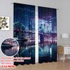 2pcs,2D plane printing Window Curtain City Nightscape Polyester Fabric (without rod) All Seasons Perfect for Living Room &
