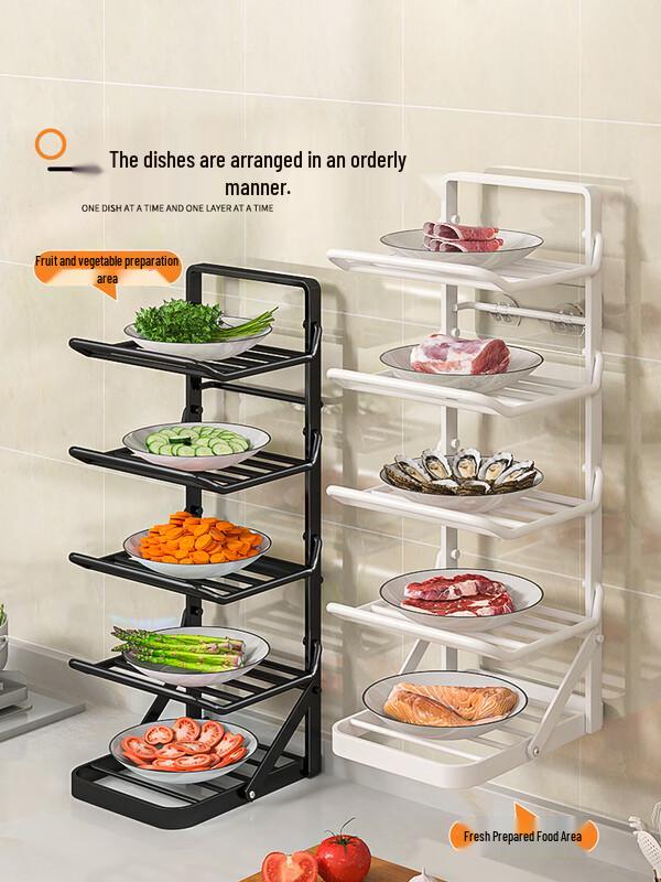 Shixun Foldable Multi-layer Kitchen Prep Storage Rack