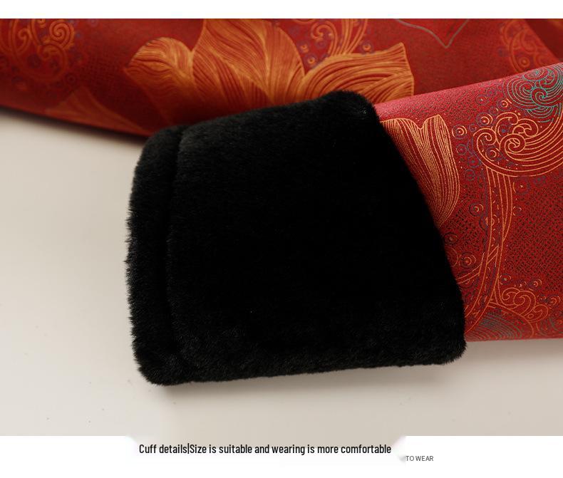 Grandma's Plus Velvet Winter Jacket for Elderly Women