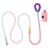 New hot selling colour dog leash dopamine walking pet p-leash, large, medium and small dog colour gradient leash dog poop bag.