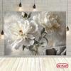 2D Flaches Banner Elegante Beige Pfingstrosenblumen Wandbild - Geeignet für die Dekoration von Wohnzimmern, Schlafzimmern, Büros und Geburtstagsfeiern