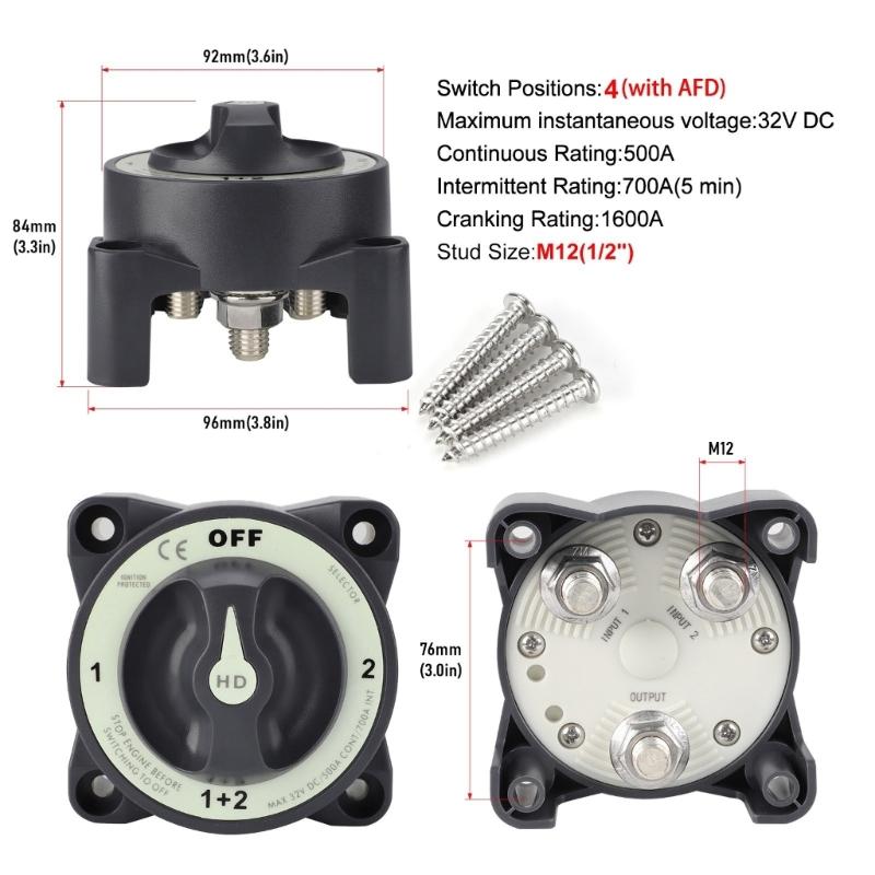 Reliable 4 Position Battery Isolator Switch 32V  Battery Cutoff Switch Upgrades for Marine & Vehicle Power Management