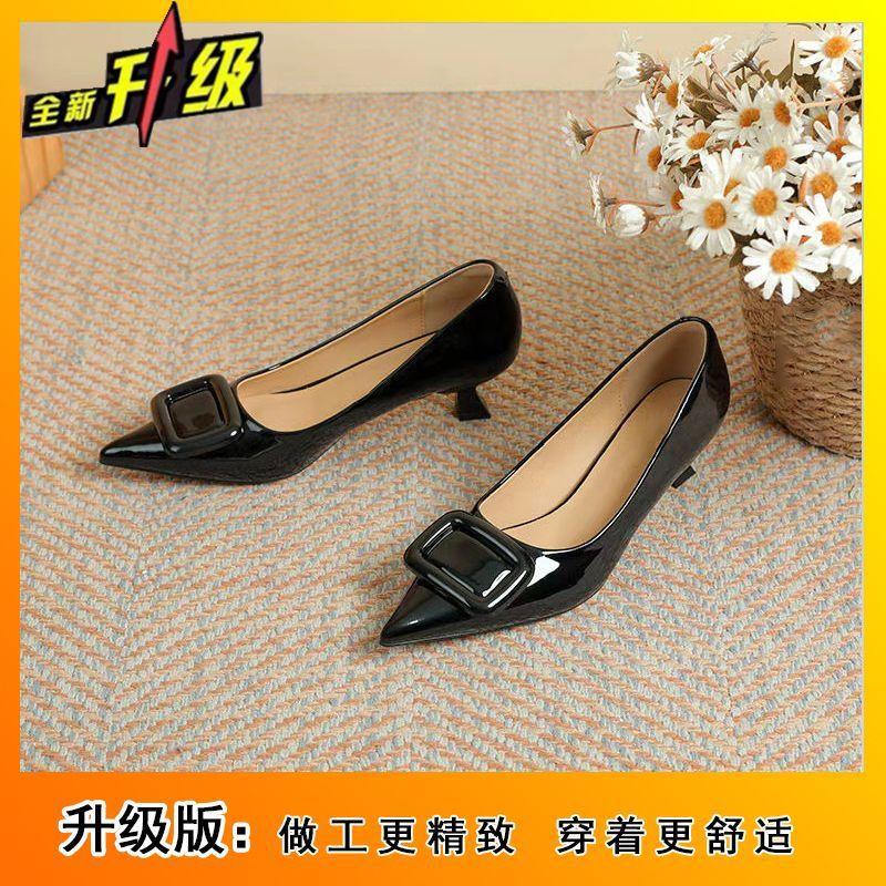 Fashion pointed head shallow mouth Mary Jane single shoes women's spring and summer new niche design sense thin heel women's single shoes