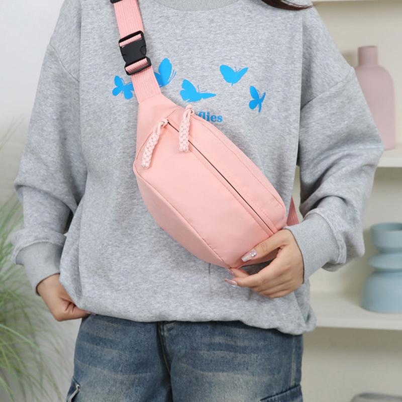 Daily Wear Minimalist Oval Fanny Pack Adjustable Strap, Simple Waist Bag for Women Men Casual Street Matching