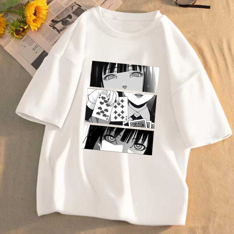 

Anime Kakegurui T-Shirt Unisex 90s Funny Short Sleeve Graphic Tee Casual Summer Cartoon Print Tops for Men Women Streetwear S