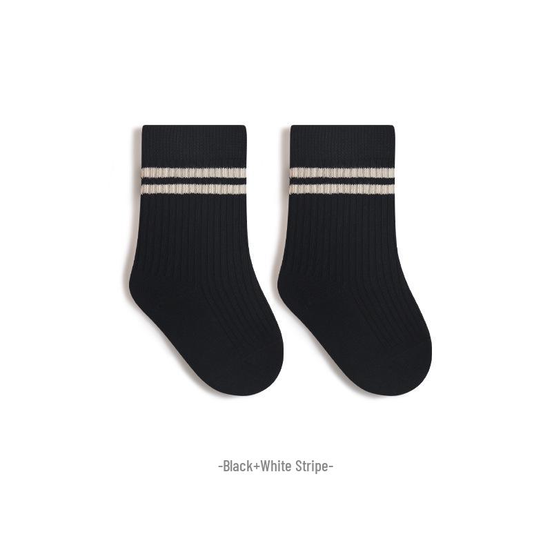 Preppy Style Mid-Calf Baby Socks – Kids' Spring, Summer, and Autumn Boneless Socks for Boys and Girls