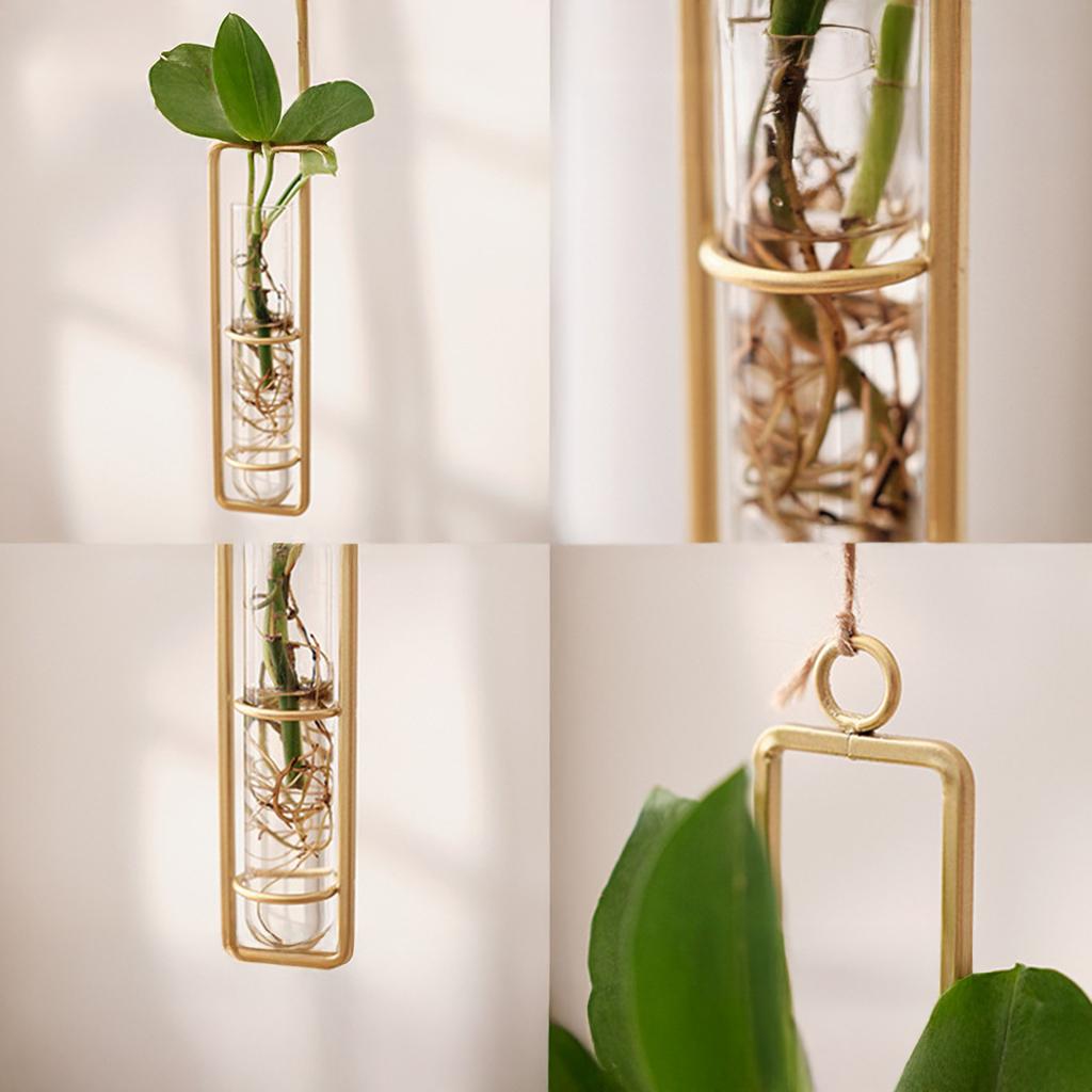 Wall Hanging Glass Vase European style for Plants Creative Living Room Decor Water Container Pothos Wall Decor 16cm
