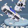 Children Inertial Pull Back Police Car Model Bus Vehicle Model With Light Collection Toy Car For Boys Girls Kids Birthday Gifts