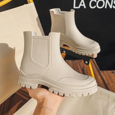 Nowa Moda PVC Krótka Cholewka 2025 Buty Deszczowe dla Kobiet Ciepłe i Aksamitne Antypoślizgowe Buty do Wody Wodoodporne Nakładki na Buty