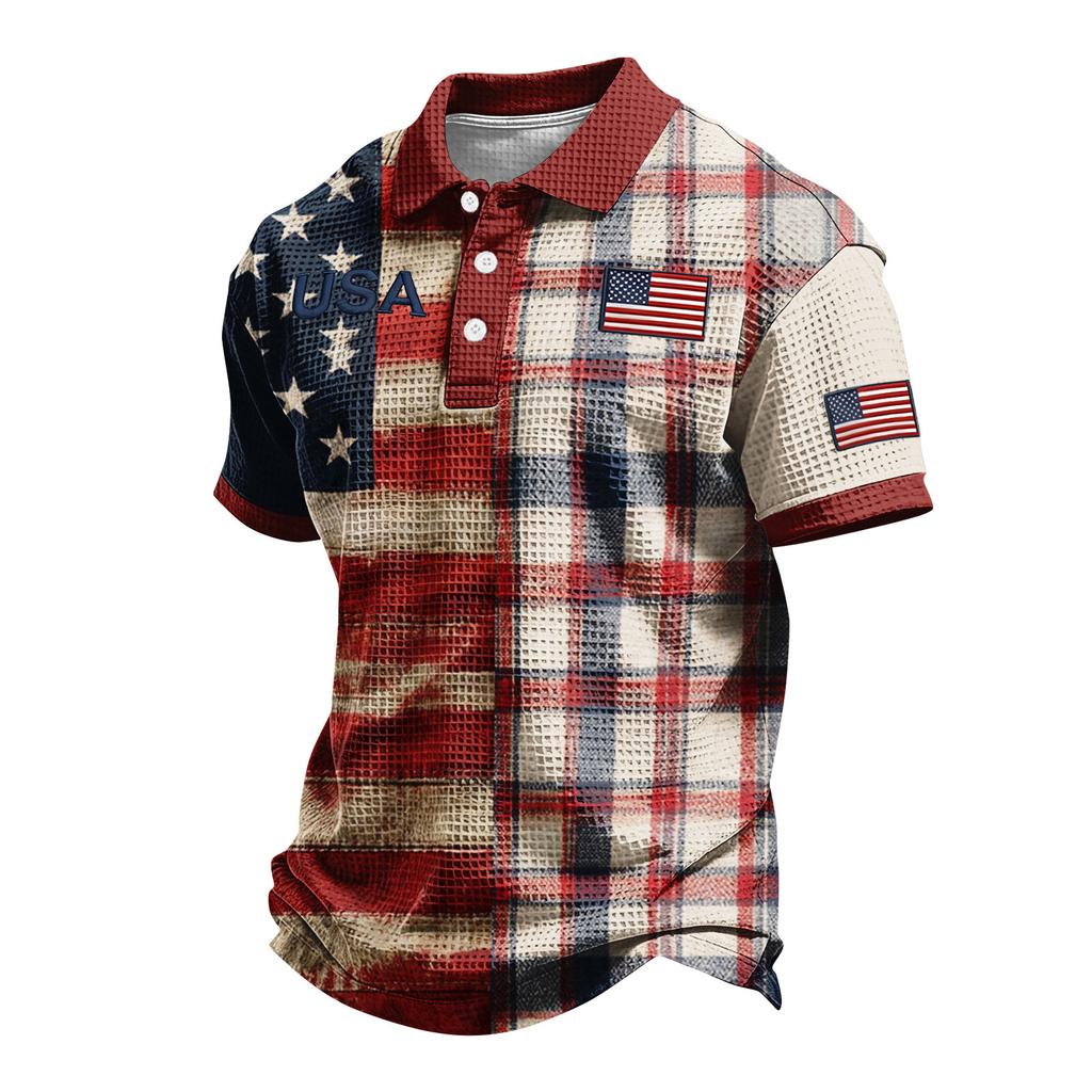 Men's Single Breasted Button Down Short Sleeved Casual And Comfortable Top