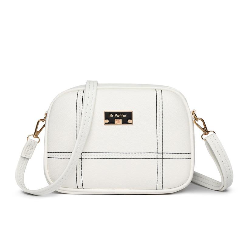 Soft Leather Splicing Bag Women's New Trend Messenger Bag Versatile Women's Bag Temperament Single Shoulder Messenger Bag Batch