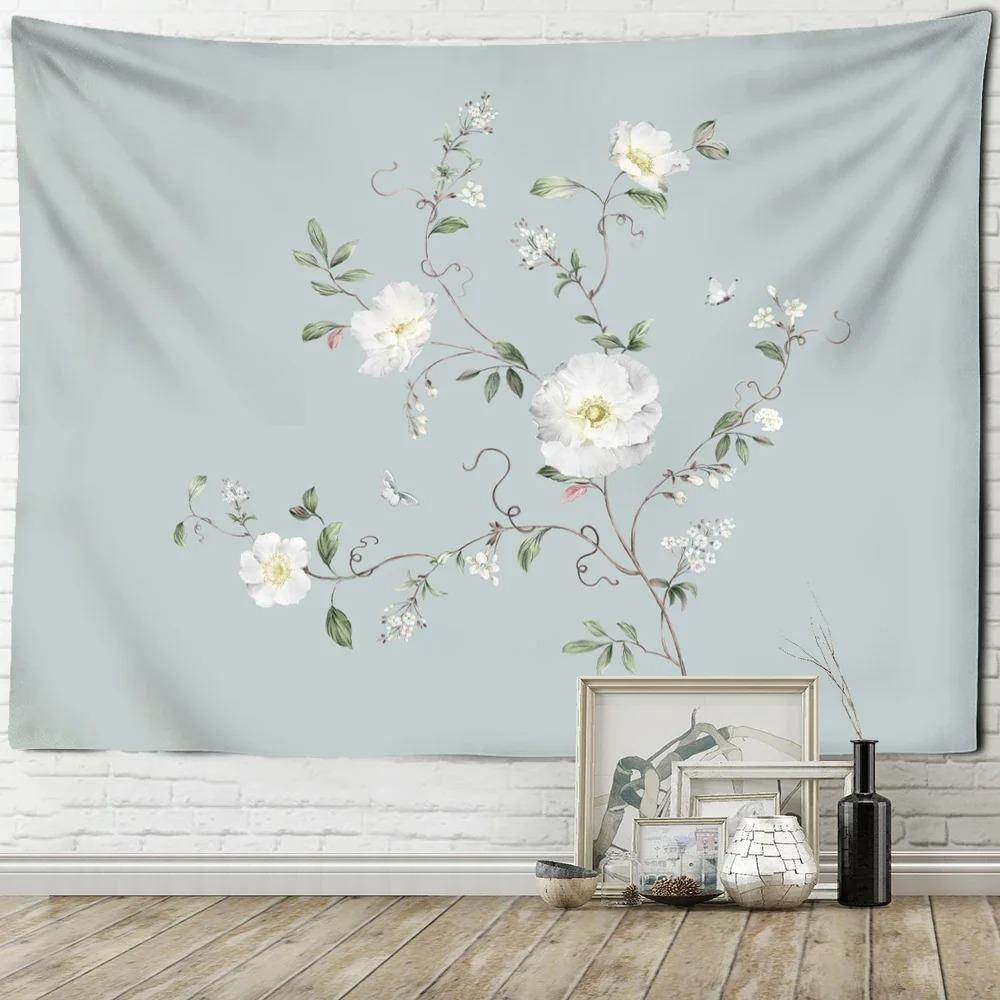 

Свежий гобелен с магнолией, домашний настенный гобелен, гобелен для офиса, гостиной, гобелен 100x75cm