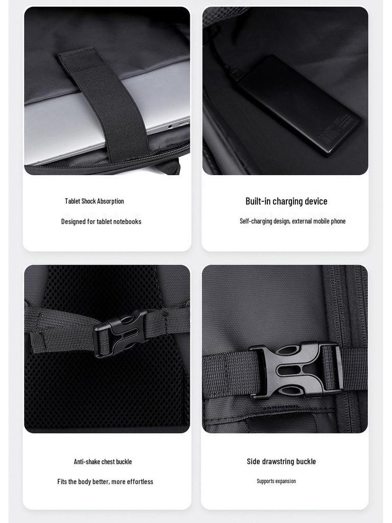 Herren Modischer erweiterbarer Business-Rucksack mit großem Fassungsvermögen für Laptops