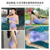 Slightly fat large size swimsuit women's senior sense 1111 swimsuit special one-piece racing swimsuit color bar for swimming pool