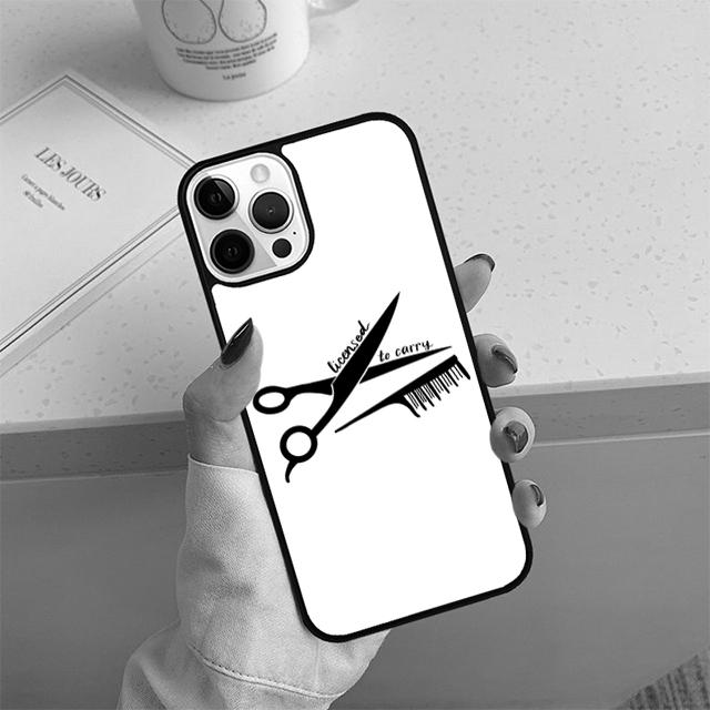 Hair Scissors Phone Case For iPhone 17 Air 14 15 16 13 12 Cover For Apple 14 15 16 Pro Max 6S Plus Coque