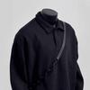 Pánská podzimní a zimní bunda, hezká, volná a všestranná mikina s polo límečkem, americká retro sportovní mikina