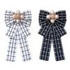 Vintage Pearl Collar Pins Cloth Bowknot Necktie Elegant Bow Brooches  Wedding