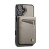 For iPhone 16 Case AUTSPACE A12 Leather Phone Case with Detachable Card Bag