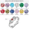 Personalized Ring Square Knot Shape Fashion Ring Jewelry Engraved Any Letters Custom Birthstone Trendy Gift For Womenri103871