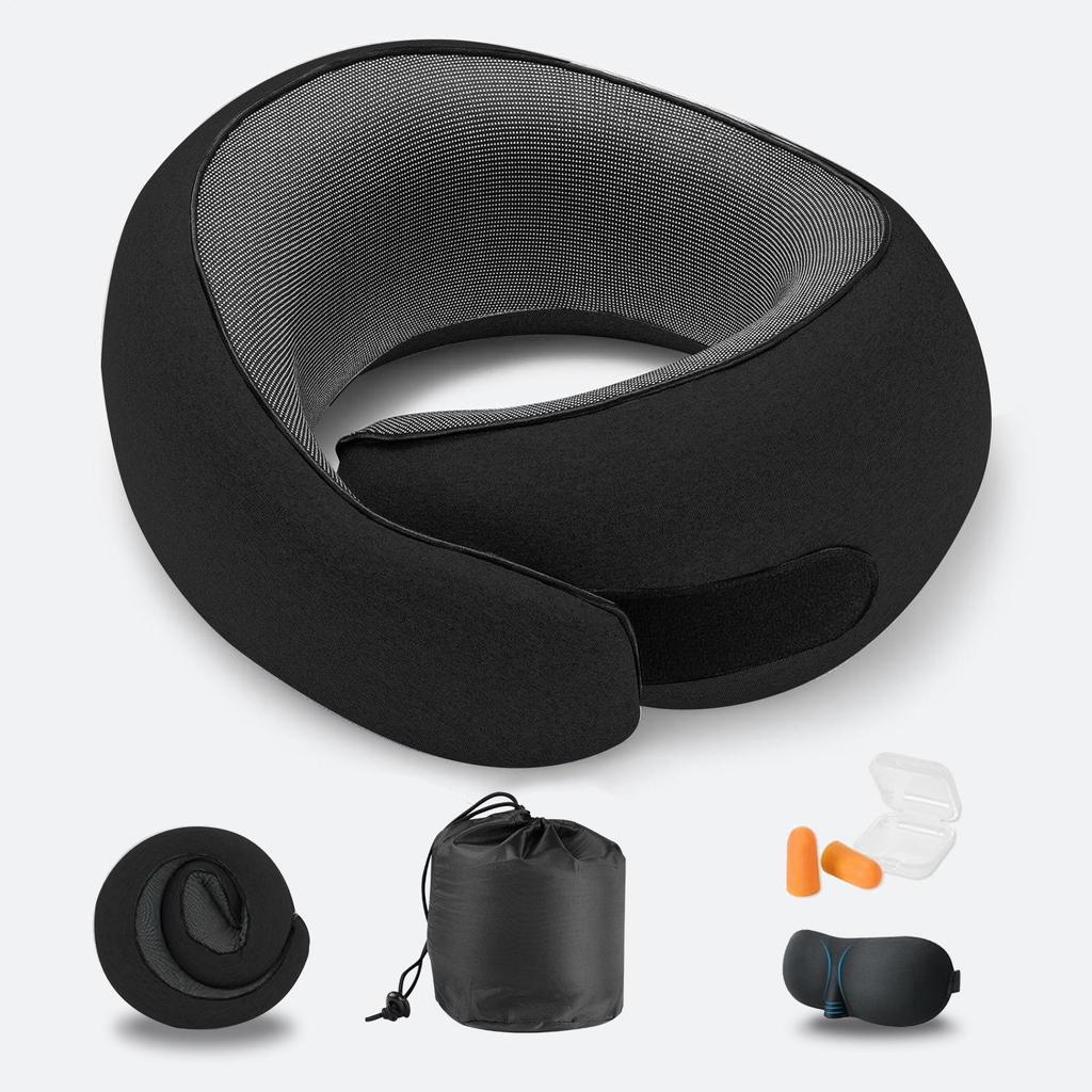 U-Shaped Memory Foam Neck Pillow: Comfortable, Portable Support for Travel