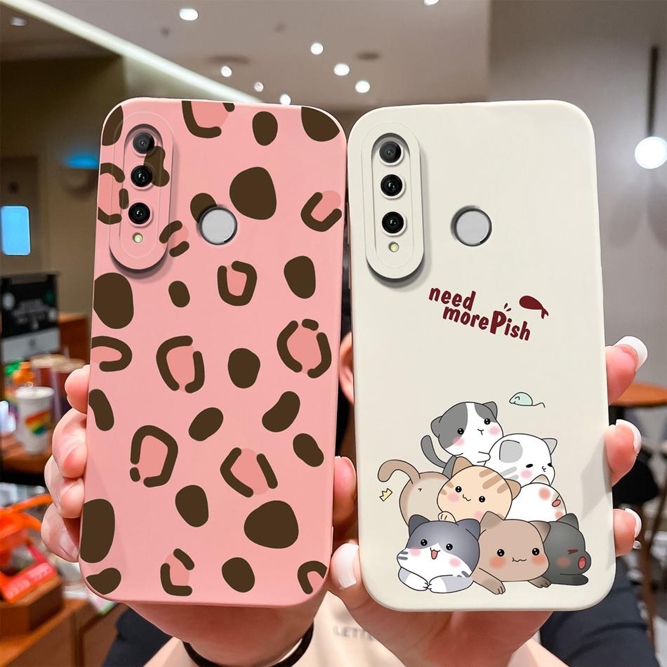 Cover For Honor 20i 20E 20 Lite Pro Case Bear Liquid Silicone Full Coverage Anti Drop Protectors For Honor 20Lite 20Pro Carcasa