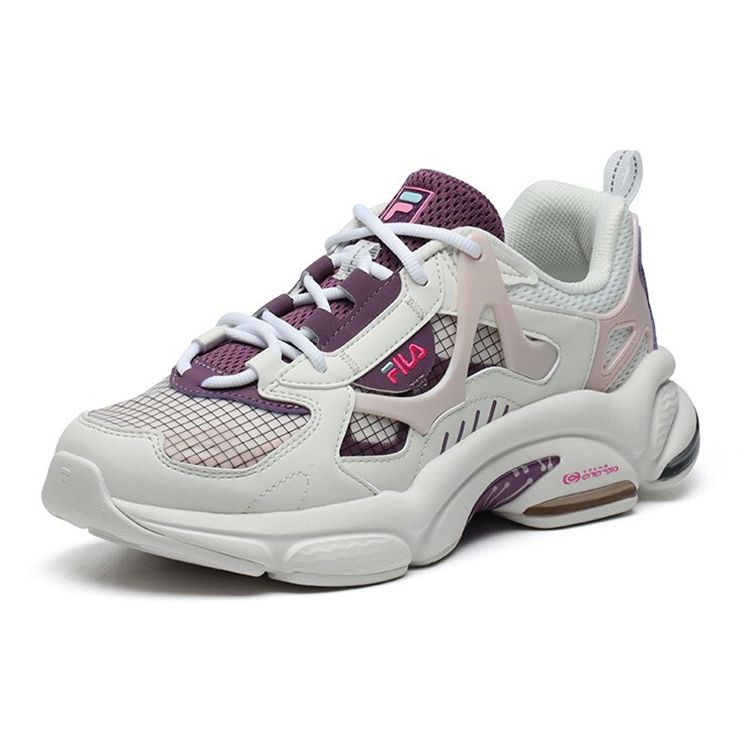 Fila Fusion RJV Fabric Synthetic Leather Comfortable Trendy Low-Top Casual Shoes Women Sneaker Peach-Pink T12W121102FWP