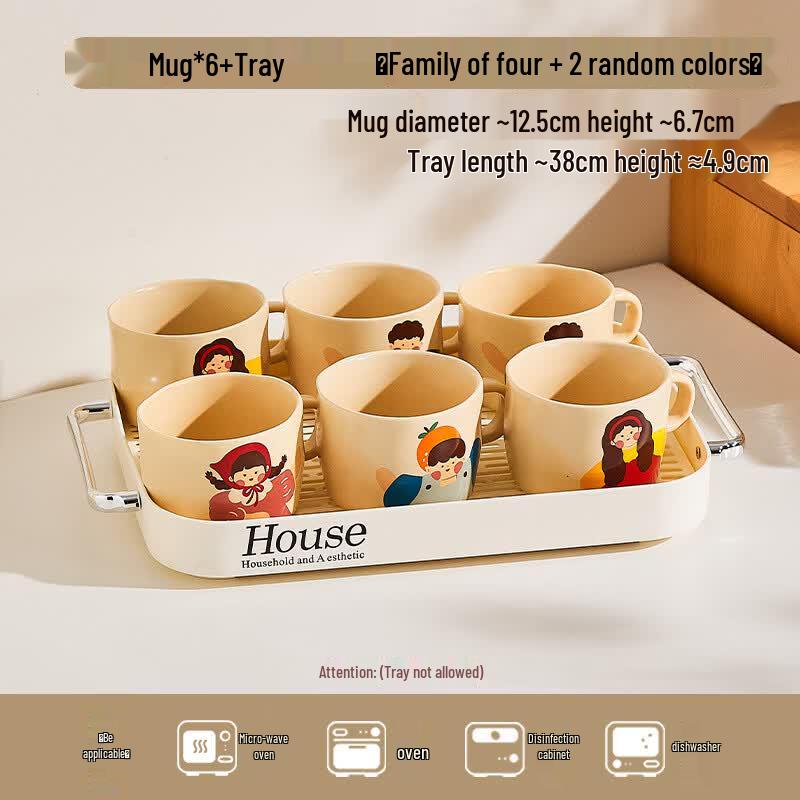 Hanyou Creative Ceramic Mug and Tray Set