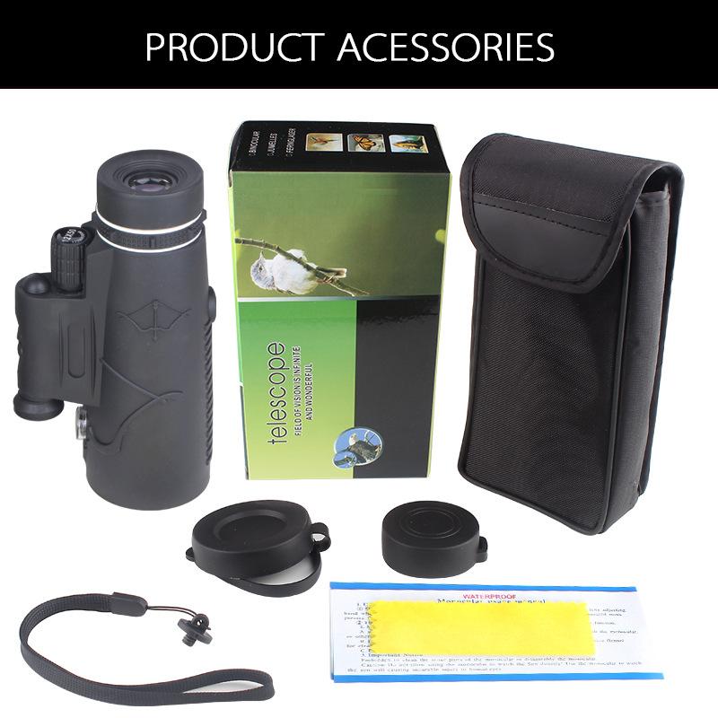 Single-tube High-definition Telescope for Day and Night Can Be Connected To Mobile Phone Concert Laser Infrared Night Vision Telescope with Lamp.