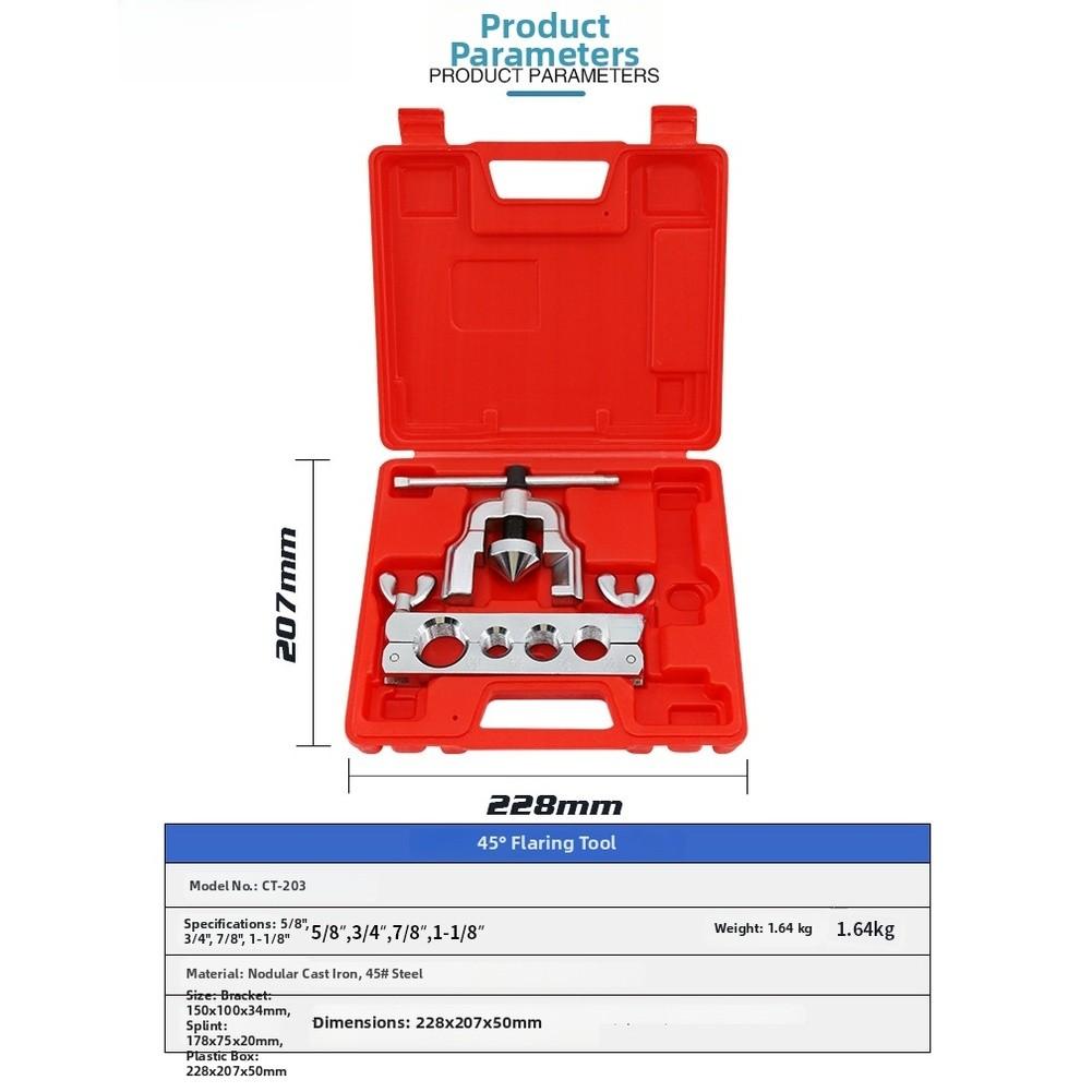 For Copper Pipe Flaring Tool with Precise 45 Degree Angle for Consistent Flare Formation on 5/8 to 1-1/8 Inch Tubes