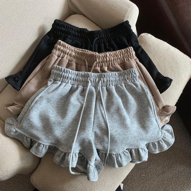 

Women s High-Waisted Frilly Edge Athletic Shorts - Summer Spicy Girl Design XL