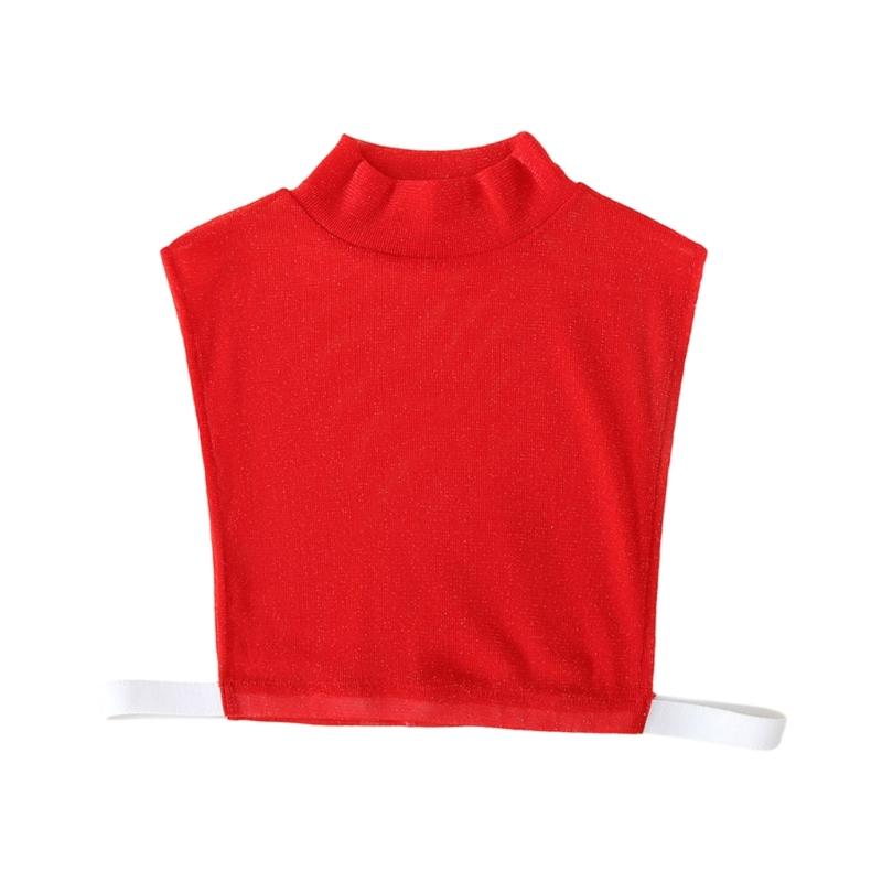 Блестящая нить Ложный воротник Рубашка Свитер для девочек Декоративный ложный воротник красный