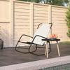 VidaXL Rocking Sun Lounger Cream Steel and Textilene 318126