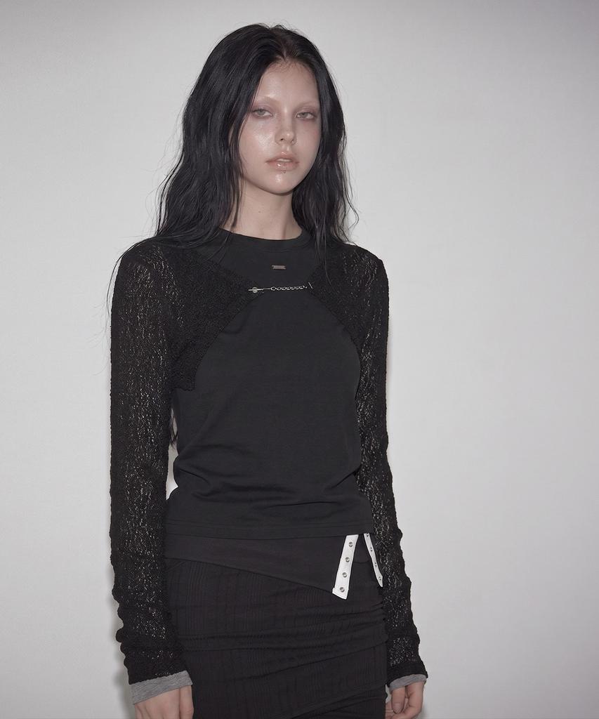 GROWHIDE Conk Basic Round Long Sleeve T-Shirt_Black
