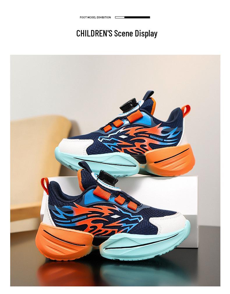 New Boys' Autumn Basketball Shoes - Soft Sole Mesh Running Shoes for Big Kids